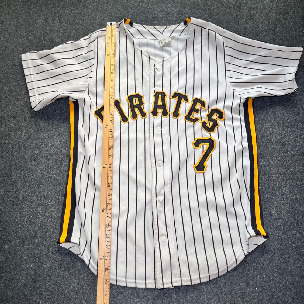 Howe Baseball Jersey Mens L White Vintage Pinstripe Pittsburgh Pirates 7 - Picture 10 of 10